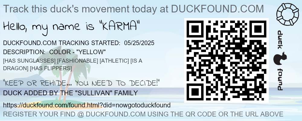 DUCKFOUND TAG - ISLAND